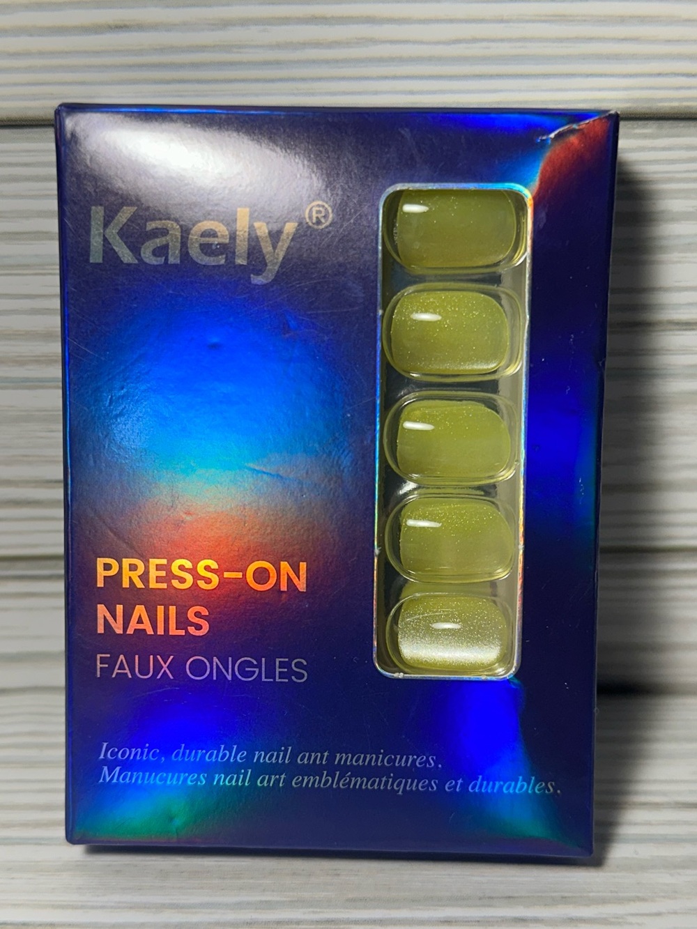 Yellow Cat Eye Extra Short Square Press on Nails Petite Short Holographic